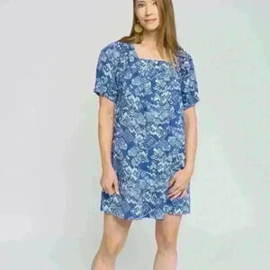 Modafleur Everette Dress Size Medium Puff Sleeves Geometric Floral Mini $160